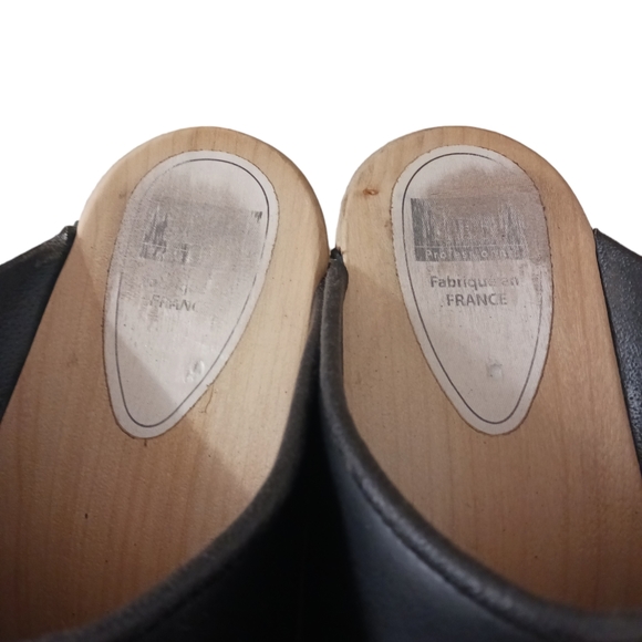 Source Unknown Shoes Mens Black Leather Work Clogs Like Danskos